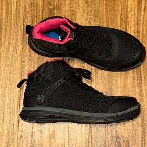 Timberland Women's 9 boots work Drivetrain Composite Toe Sneaker black pink nwot